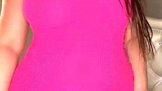 BBW in Pink Dress hot masturbation video