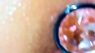 Very Creamy Orgasm - Wife Puts Anal Plug in Her Ass and Fucks Her Creamy Pussy Full of Cum!