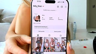 Sexy blonde chick solo masturbation
