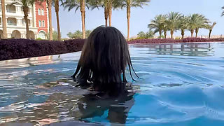 Sexy Monika Fox Swims Naked In Pool And Sea In Hot Country