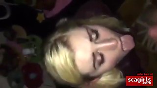 18 Year Old College Emo Teen Gives Blowjob With Cumshot