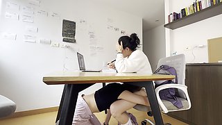 Two Girls Touch Each Other During a Video Call Without Anyone Noticing