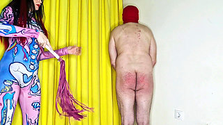 Thank You Mistress Nika! Ecstatic Slave Loves His Red Ass Flogging Session. Bare ass spanking. Slave punishment. BDSM