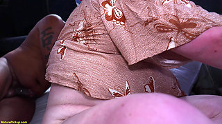 BBW Mature Rough Ass Fisted During Bus Drive