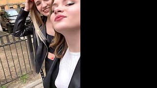 Vlogging Cuties Crash a Gangbang and Join the Fun