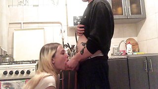 Glamour chippie's blonde kitchen xxx