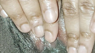 Stroking Her Pussy with the Dildo!