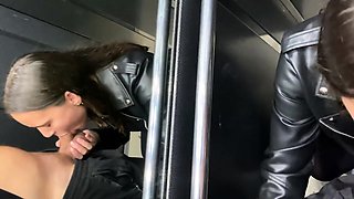 Dick Flash In Elevator Leads To Hot Blowjob And Creampie