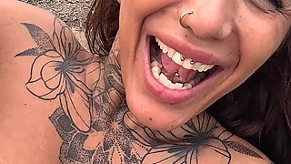 Outdoor Cliff Fisting Gape - Tattooed Slut Stretched Wide Open
