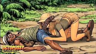 Extreme Blowjob and Fucking in the African Jungle – White Wife Cheats with BBC (Cartoon)