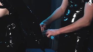 German Rubber Slut Bound and Electro Shocked in Heavy BDSM Session