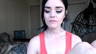 Busty brunette solo masturbation