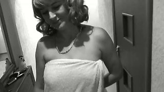 Pizza delivery guy brought pizza His met by naked owner sexy blonde MILF without panties and bra. Shower. Ass mature Tits Pussy