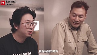 Old & Young Chinese Guys Double Team Hot Brunette European Pornstar in Wild Threesome