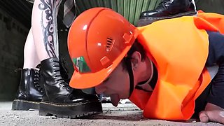 Foot slave punished and humiliated in femdom threesome