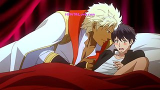 Prince strips bride and claims his ass in hot gay anime anal