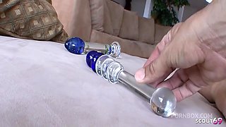 Flexible Teen 18 in Socks and Jeans Skirt get POV Fuck by older Guy in Pretzel and legs behind head position