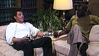 Interracial hardcore sex with two hot asses