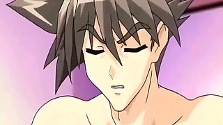 Wide eyed anime teen sucking dick