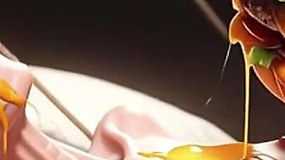 Extremely Skinny Girl Fed by Massive SSBBW - Extreme Feederism Contrast