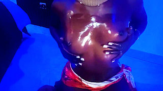 Hot Slim Thick African Ebony Goddess POV Oily Small Tits Massage Slow Motion