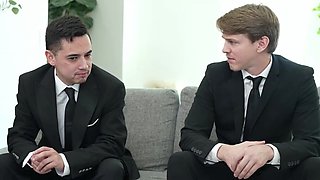 Slutty Slim Brunette Bride Asks Her Fiancé & the Best Man To Double-team Her Before the Wedding