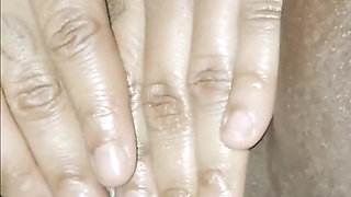 Stroking Her Pussy with the Dildo!