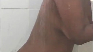 Step Daughter Teasing Daddy by Showering, Hot Dirty Talk and Playing with Her Pussy