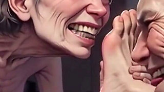 Two Ugly 90 Year Old Grannies Foot Fetish - Licking & Moaning in Pleasure