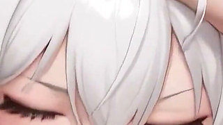 Gym Stranger & White-haired Girl: From Workout to Hardcore Fuck. Hentai Anime Ai Porn
