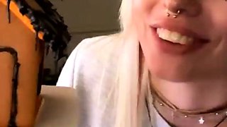 Curly Blonde Teen Records Solo Dildo Masturbation More at