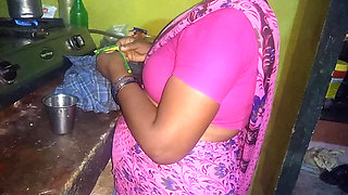 Indian Hot Housewife Romance Hasband in Kitchen
