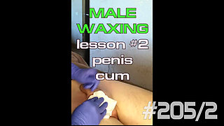 #205(2) Male Waxing. Smooth Penis and Scrotum