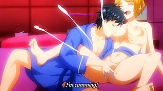 Hentai hubby makes new wife squirt hard all over hotel bed