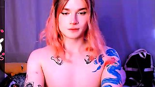 Amateur solo with a hot busty tranny