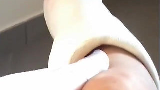 Playing with My Legcasted Foot and Nylon Socks