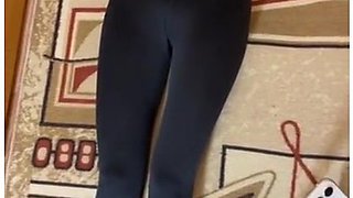 Girl In Leggings Does Sport