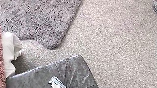 Close up with teen blonde sex doll rubbing her cunt