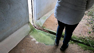 Slapping Her Naked Tits in the Tunel