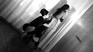 Blonde and brunette lesbians munch their asses