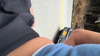 cheating slut hotwife rides the black cock outdoors on a motorbike
