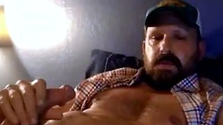 Bearded Muscle Daddy Jerks Off in Truck
