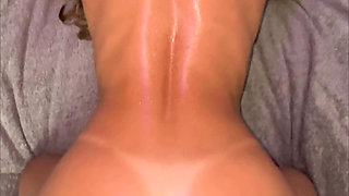 Real amateur couple homemade oily anal fucking and cum on ass