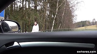 Nasty Street Slut Tasting Fresh Cum by Swhores