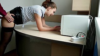 Boss fucks secretary, office secretary, cuckold