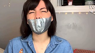 masturbating in duct tape self bondage