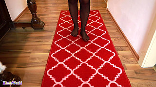 Asmr Nylon Walking on Carpet - Sheer Stockings Feet and Soft Footstep Sounds