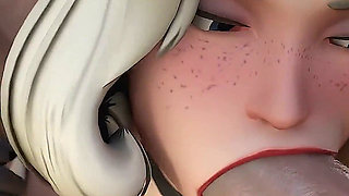 Mercy Sucks Two Big Dicks for Money - 3D Overwatch Animation
