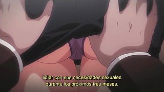 Sex addicted brunette gets creampied every time she has sex, hentai