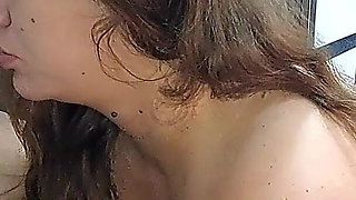 Stepsister Tied with a Harness Gives Me a Delicious Blowjob